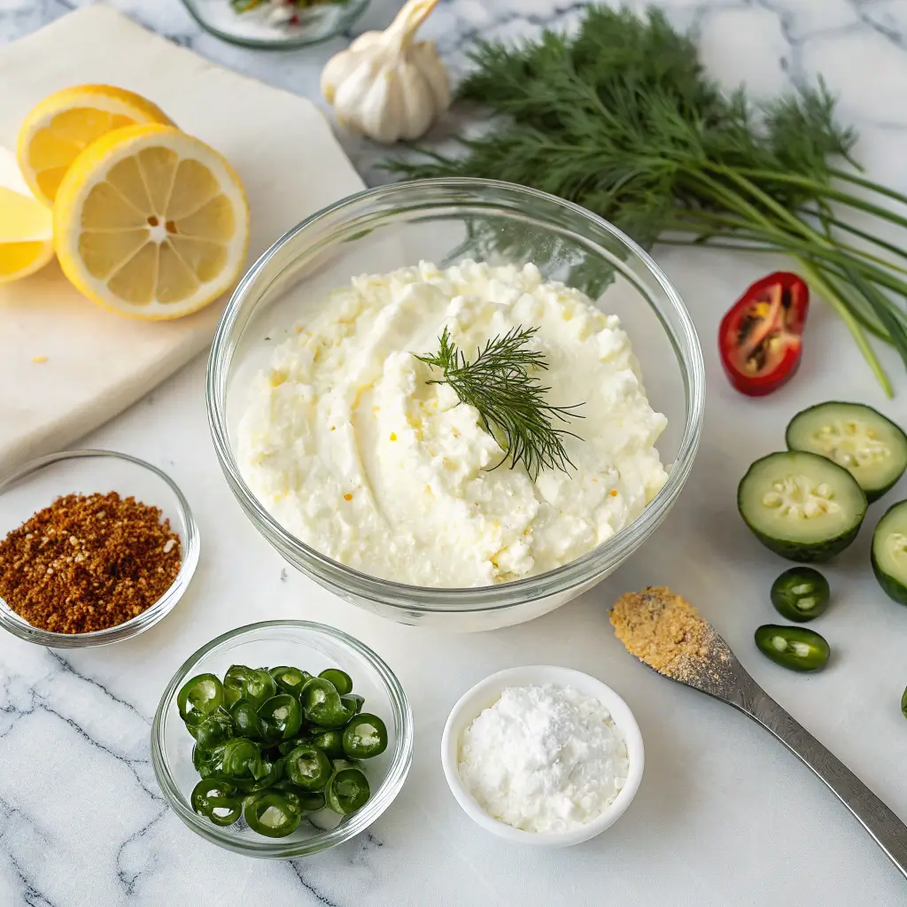 cottage-cheese-dip-ingredients-flatlay