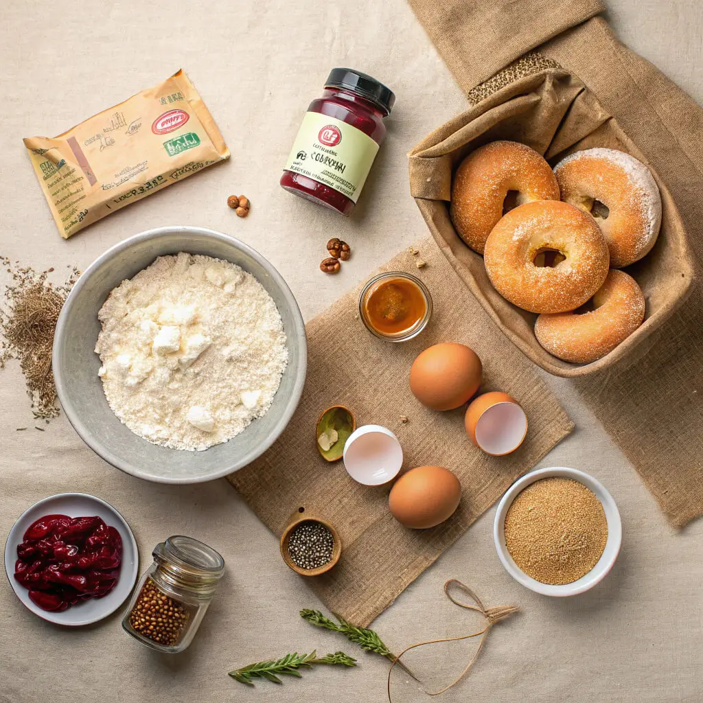 Ingredients for protein bagels: cottage cheese, almond flour, psyllium husk