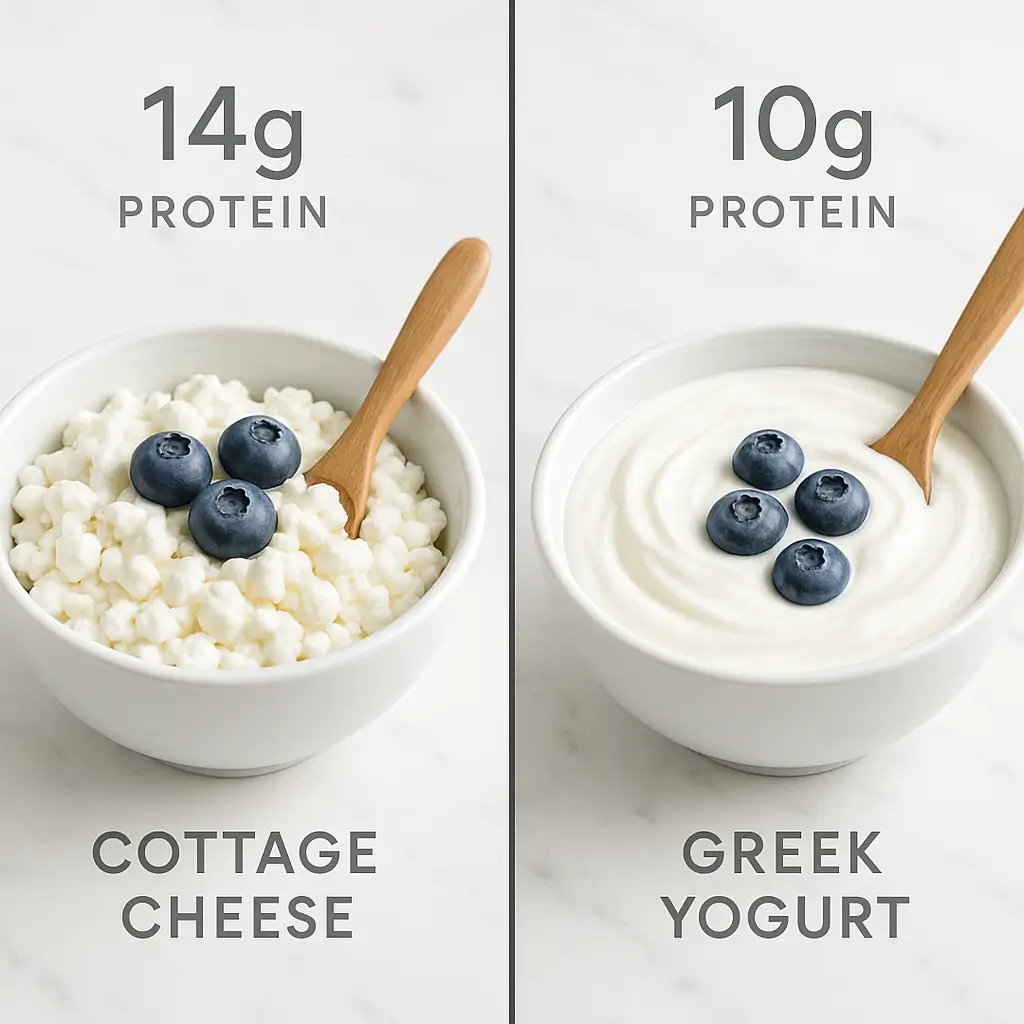 Proper cottage cheese serving sizes for different dog breeds showing teaspoon and tablespoon measurements