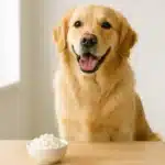 dogs eating cottage cheese