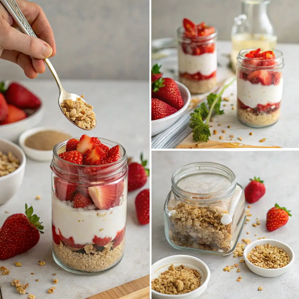 Step by step cottage cheese breakfast parfait recipe