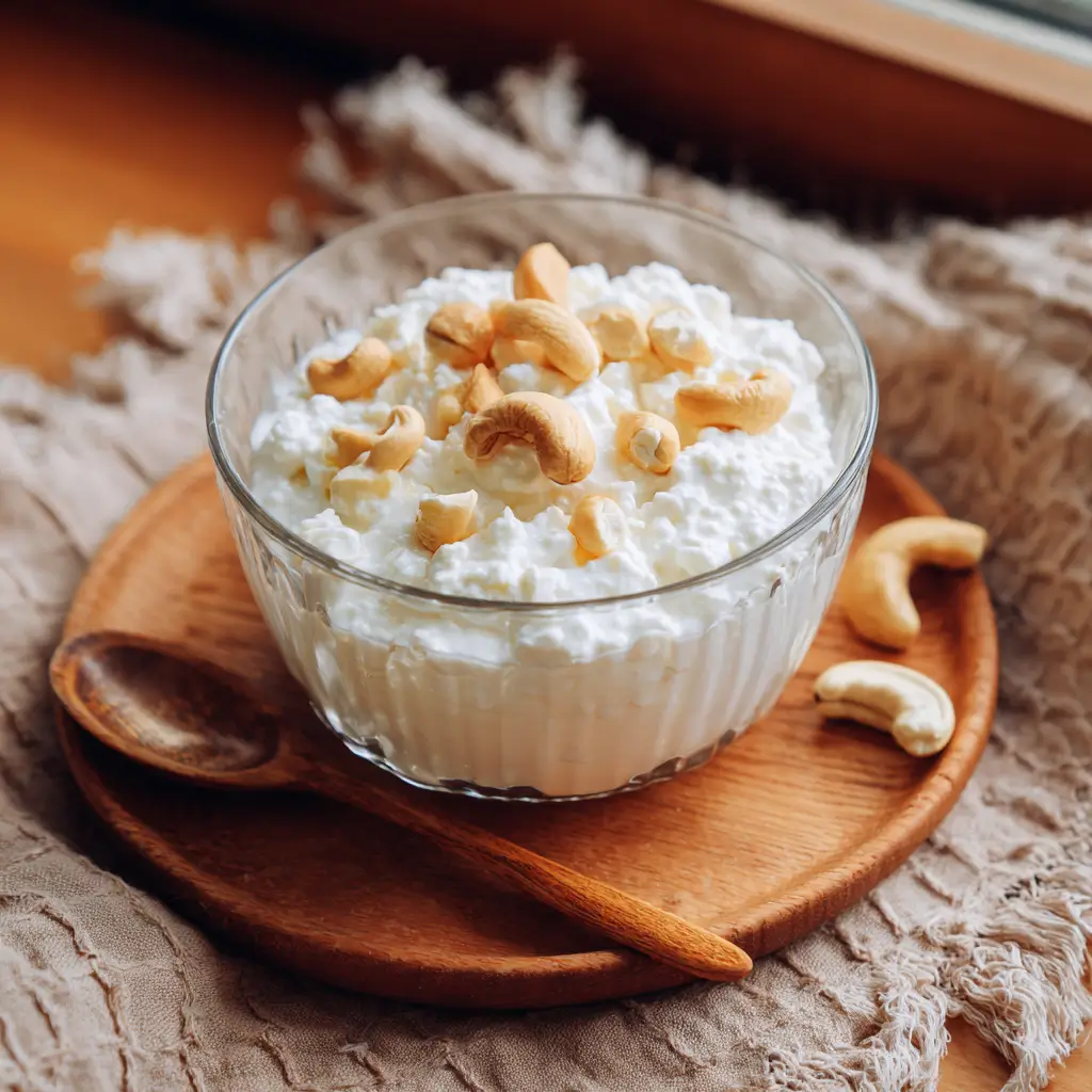 homemade dairy-free cottage cheese recipe with tofu and cashews