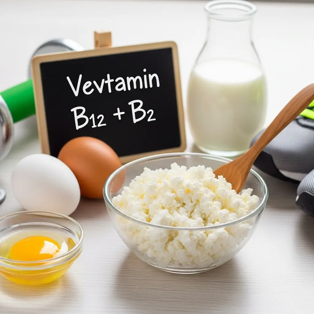 Cottage cheese vitamins B12 and riboflavin for energy and metabolism boost