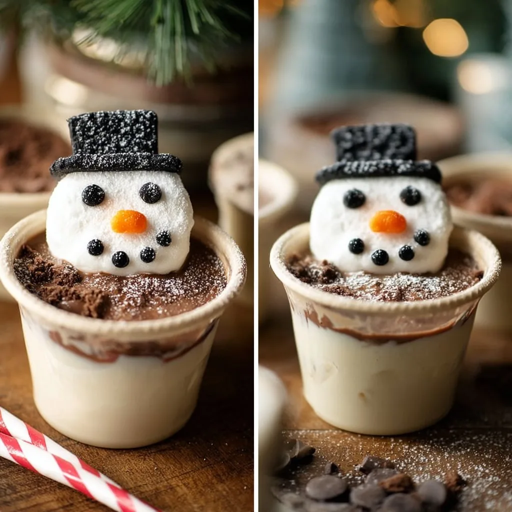 Snowman Pudding Cups
