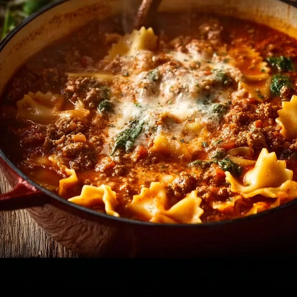 Mouthwatering One Pot Lasagna Soup