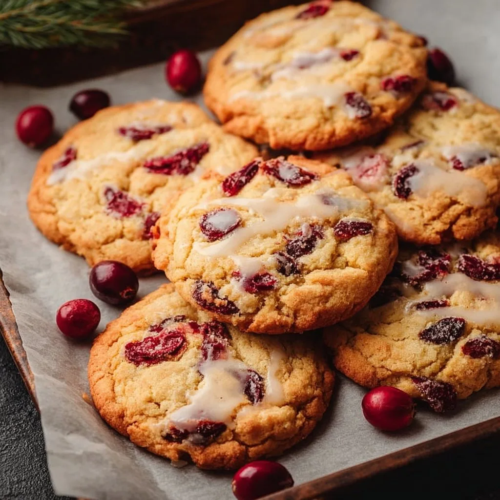 Chewy Christmas Cranberry Orange Cookies