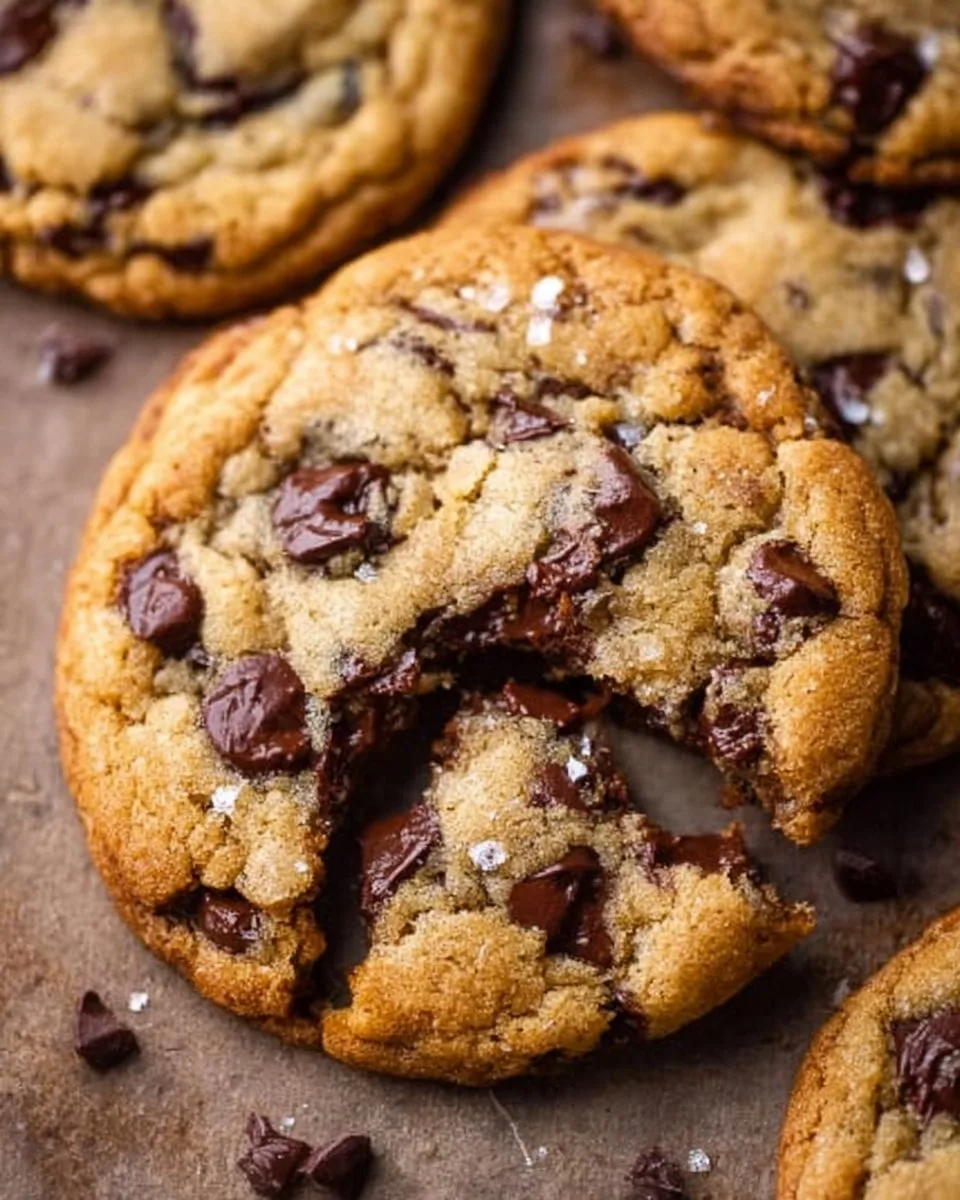 Ultra thick Bakery Style Chocolate Chip Cookies feature golden brown edges with …
