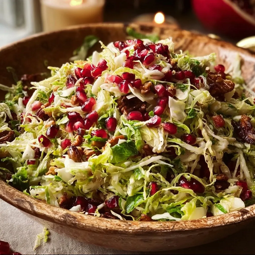 Shaved Brussels Sprout Salad with Pomegranate