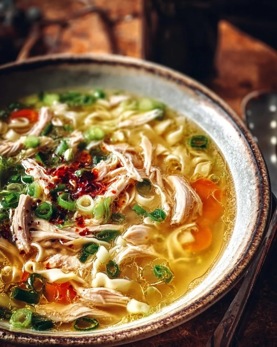 Aromatic Ginger Garlic Chicken Noodle Soup - Alrightwithme