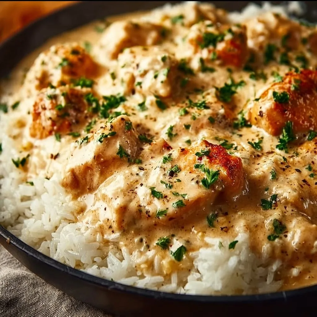 Creamy Smothered Chicken and Rice