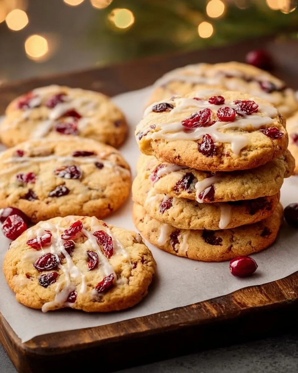 Chewy Christmas Cranberry Orange Cookies