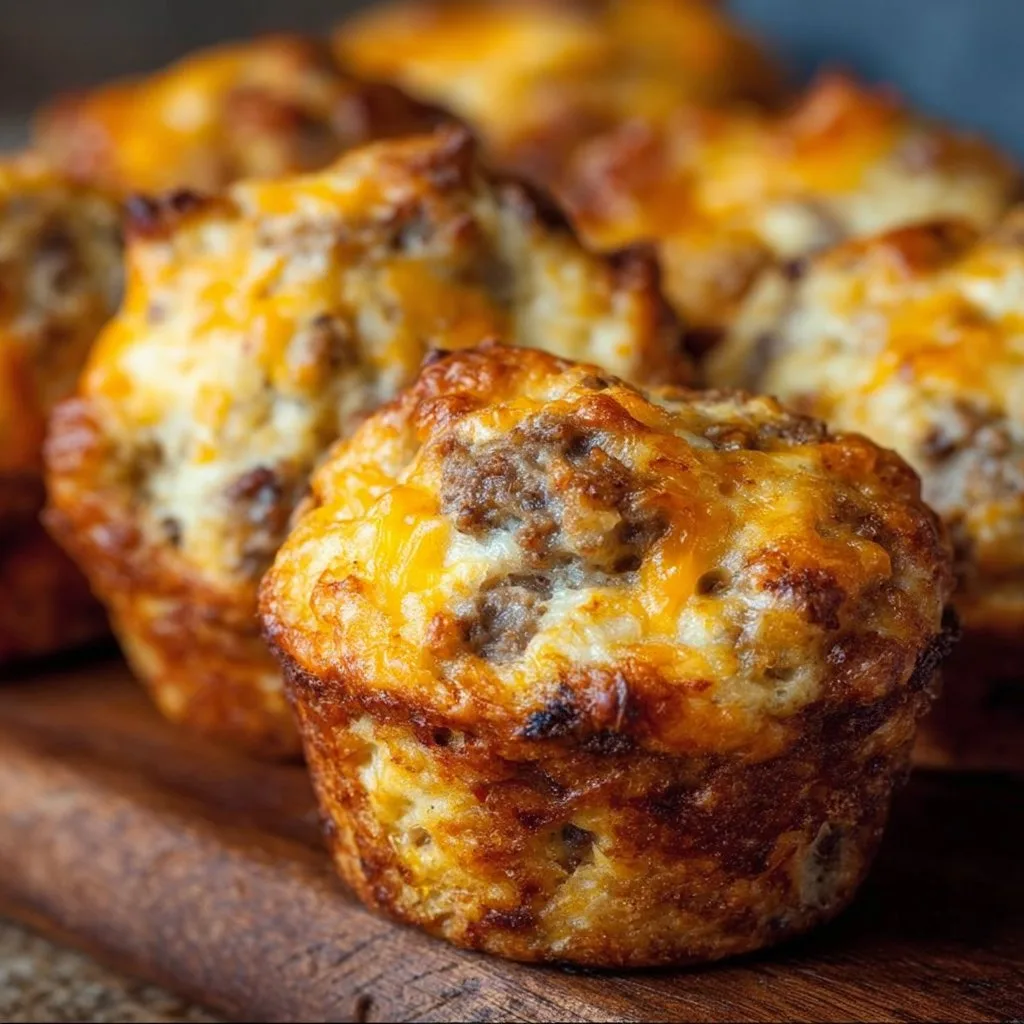 Cheddar Breakfast Sausage Muffins