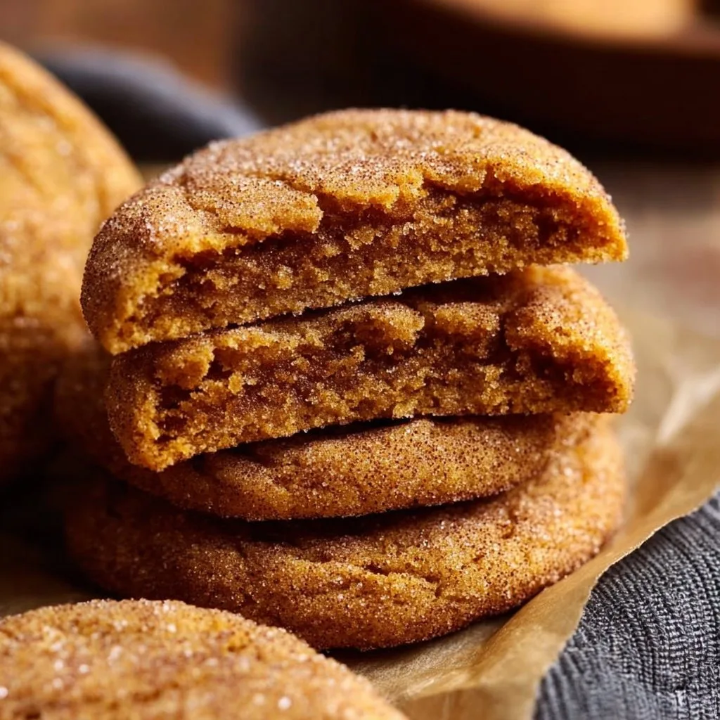 Chewy Pumpkin Snickerdoodle Cookies