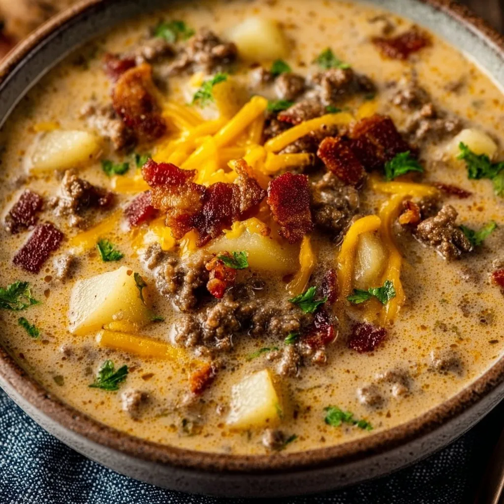 Crockpot Cheeseburger Soup