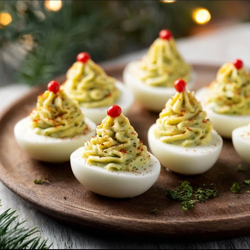 Christmas Tree Deviled Eggs
