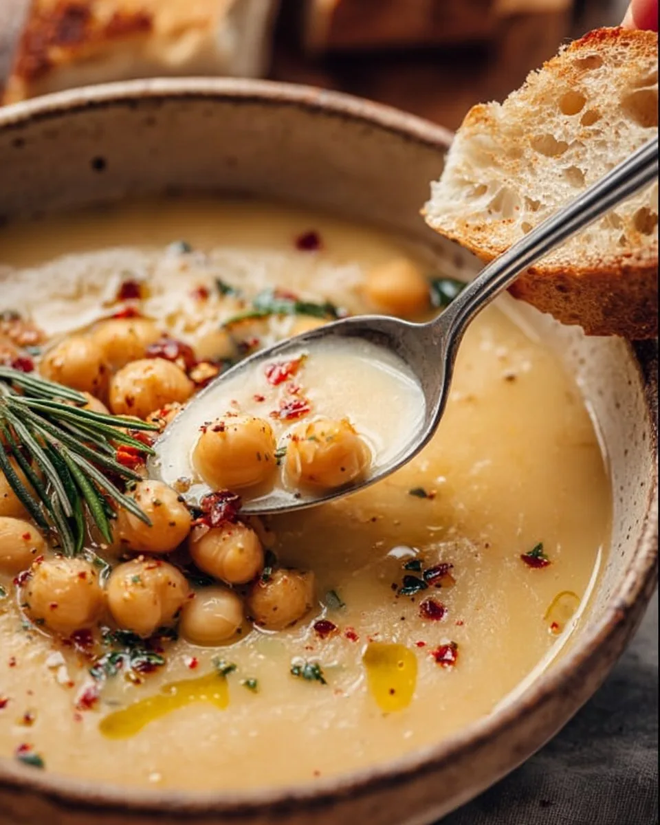 Delicious Garlic Chickpea Soup