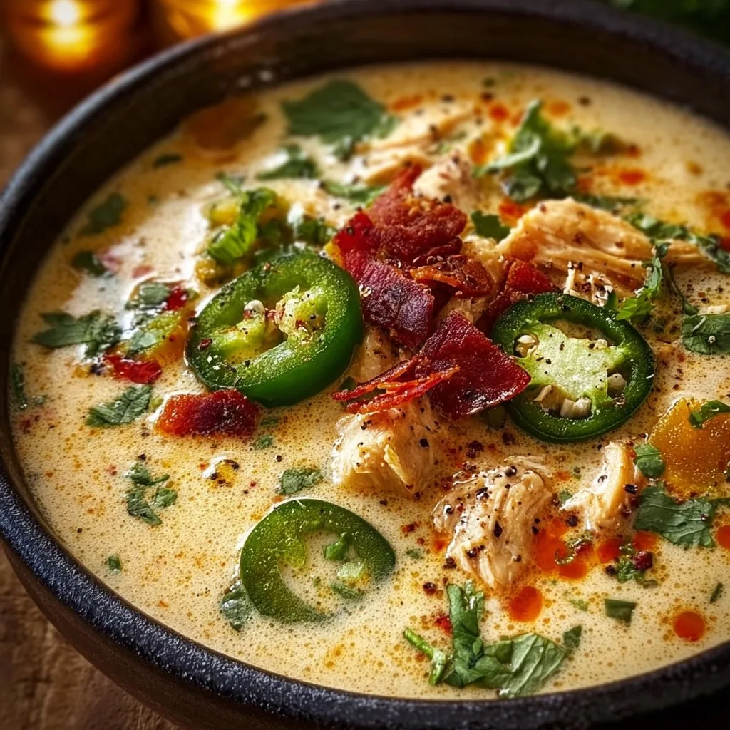 Spicy Jalapeño Popper Chicken Soup