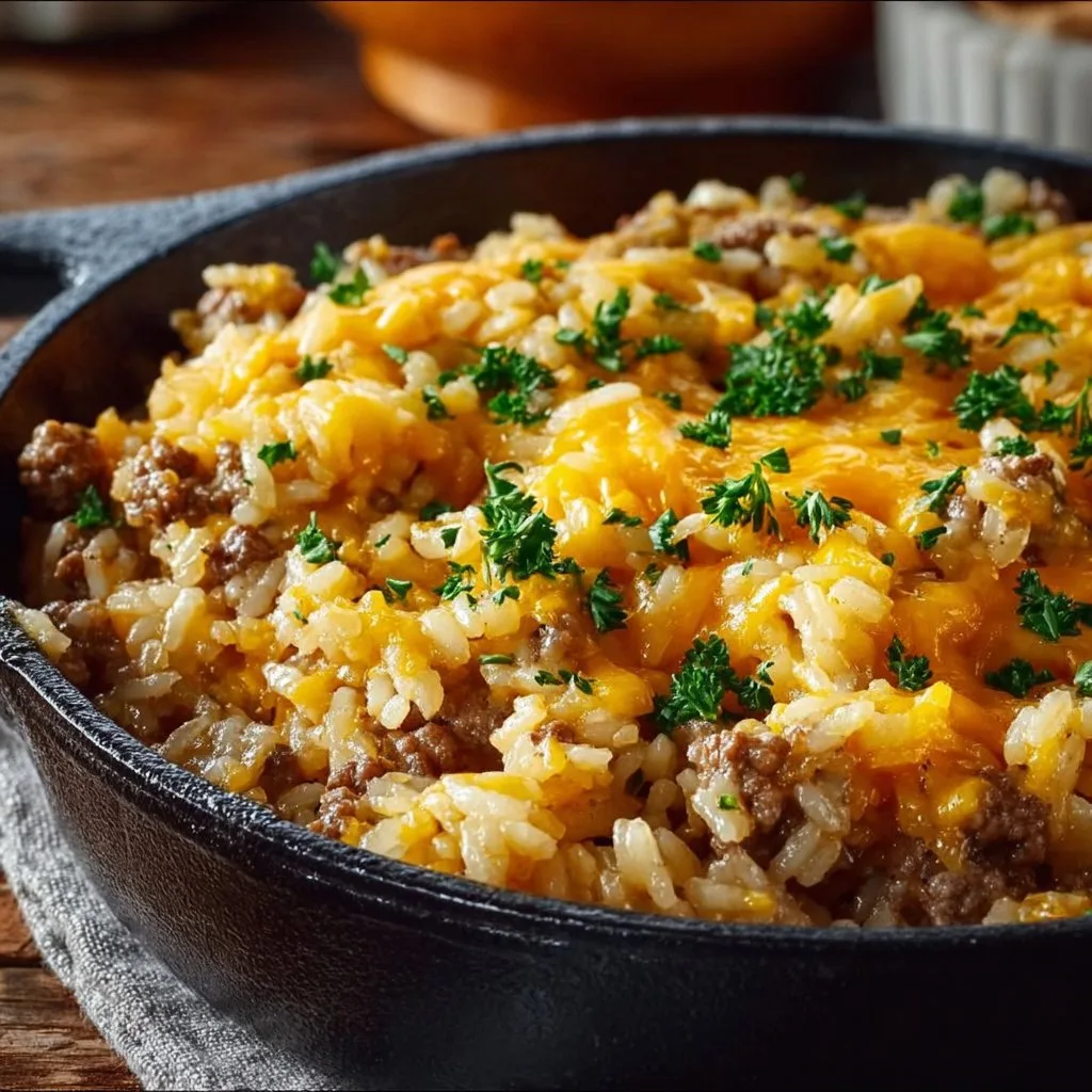 Cheesy Hamburger Rice Casserole