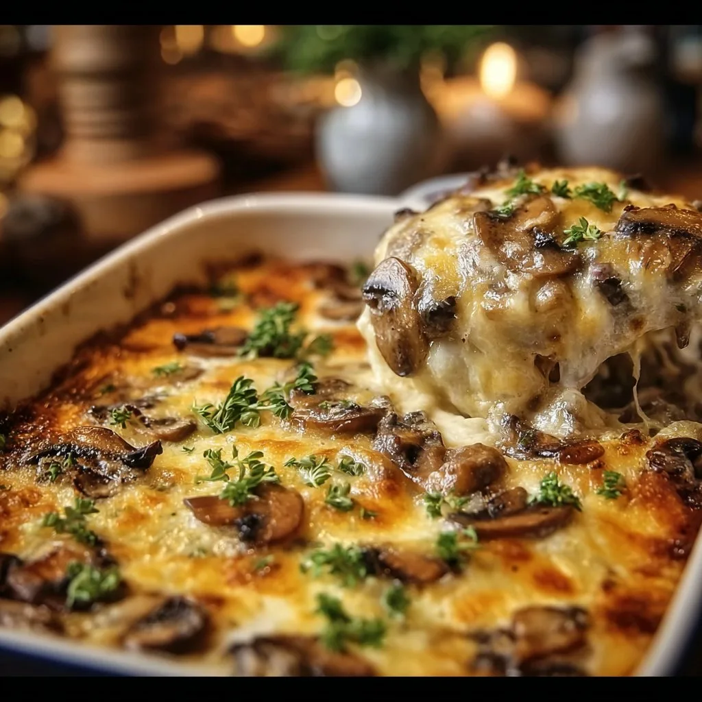 Mushroom and Swiss Burger Casserole: Comfort in Every Bite