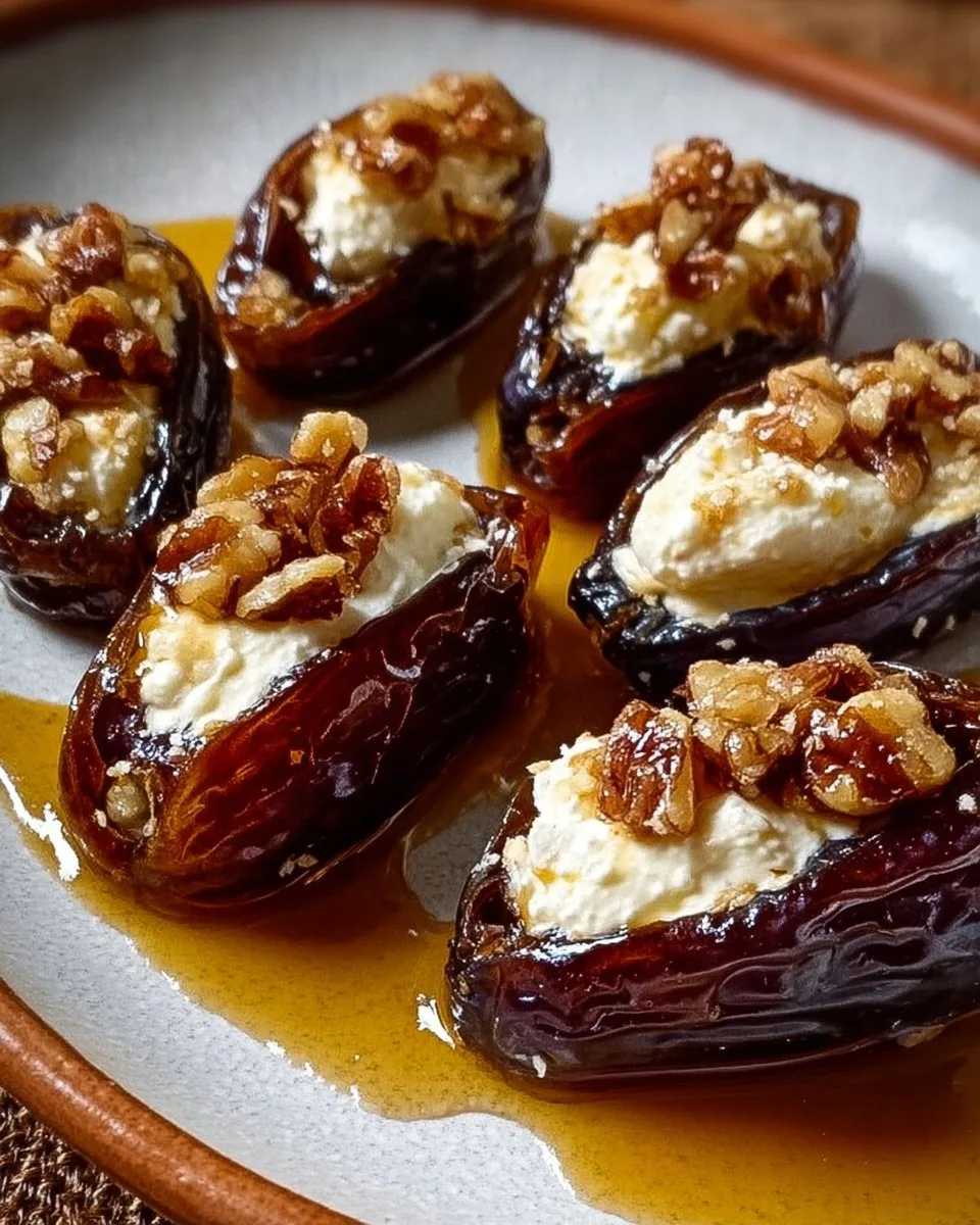Mascarpone Stuffed Dates with Maple Drizzle