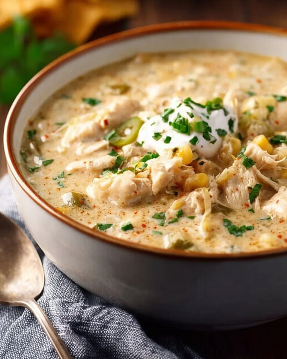 Creamy Crockpot White Chicken Chili - The Chunky Chef