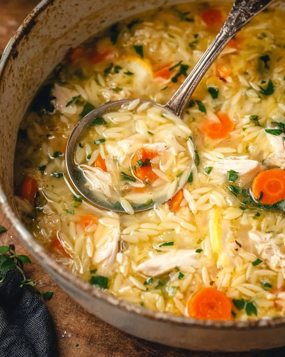 Easy Lemon Chicken Orzo Soup