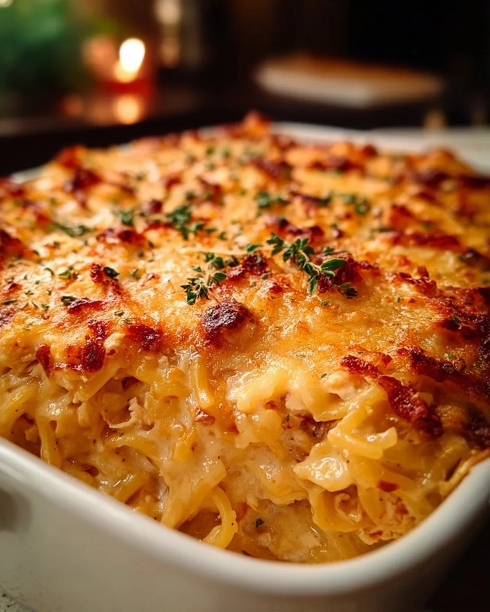 Spicy Southern Cheesy Chicken Spaghetti Casserole