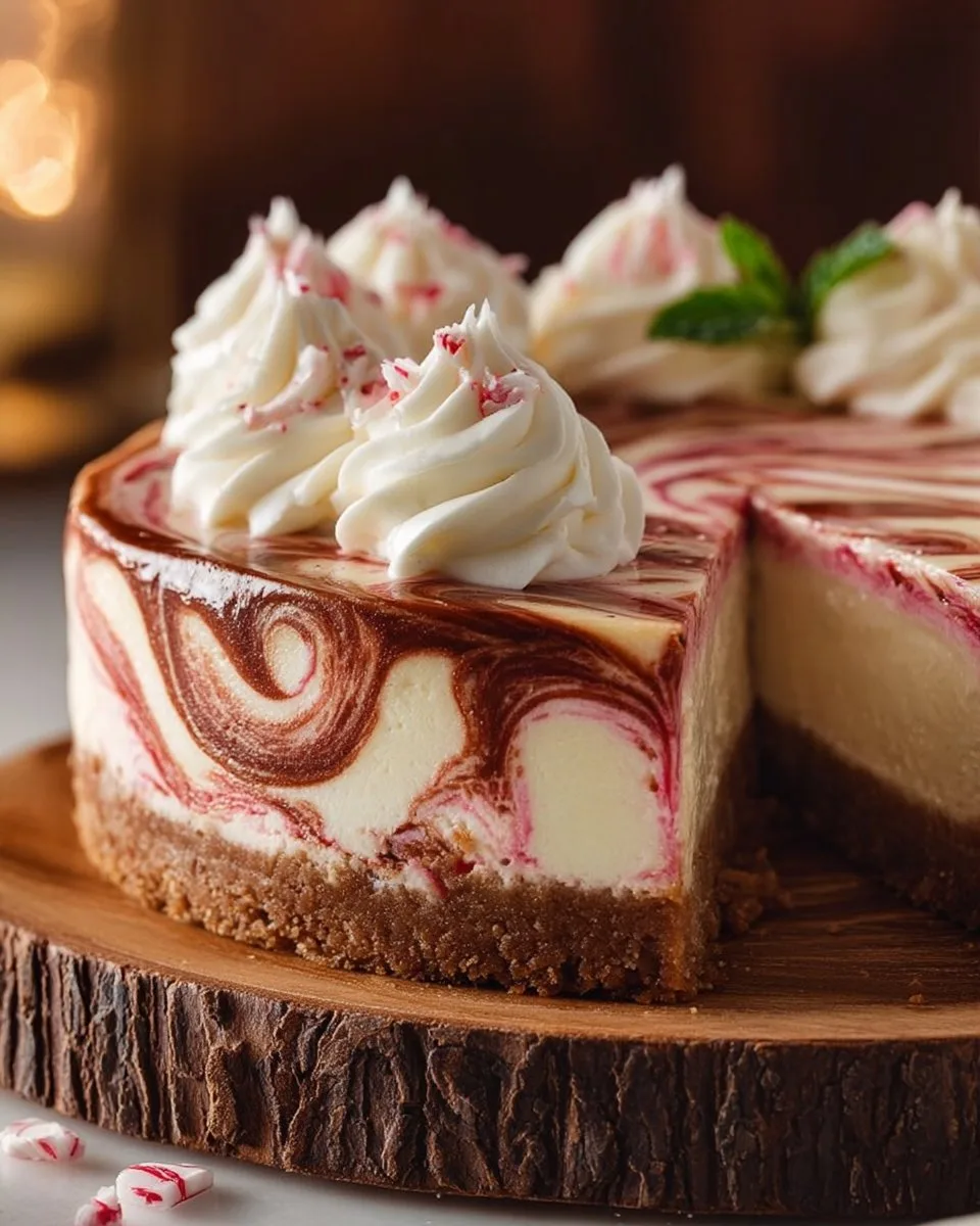 Peppermint Swirl Cheesecake