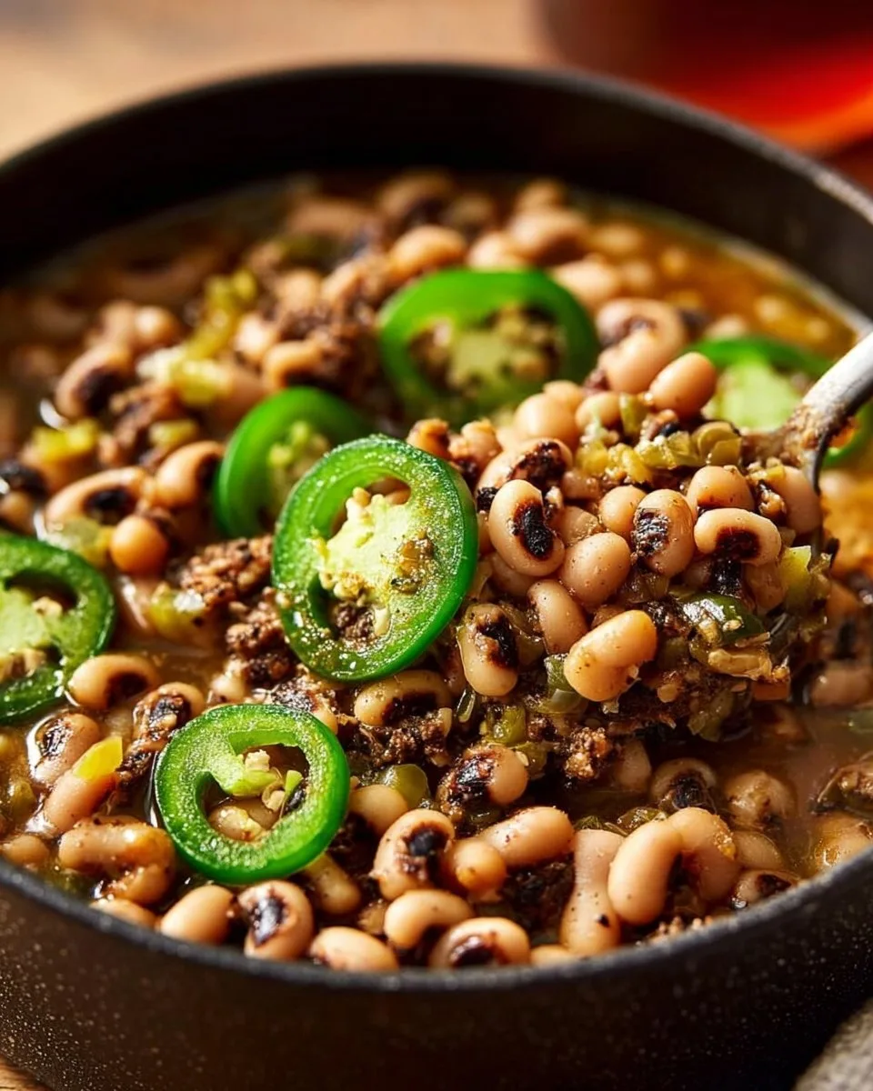 Simple Black Eyed Peas with Jalapeños