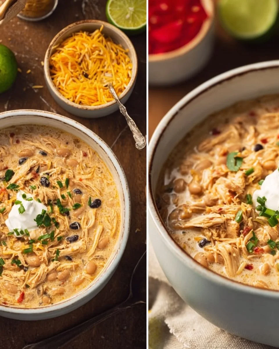 Crockpot White Chicken Chili with Cream Cheese
