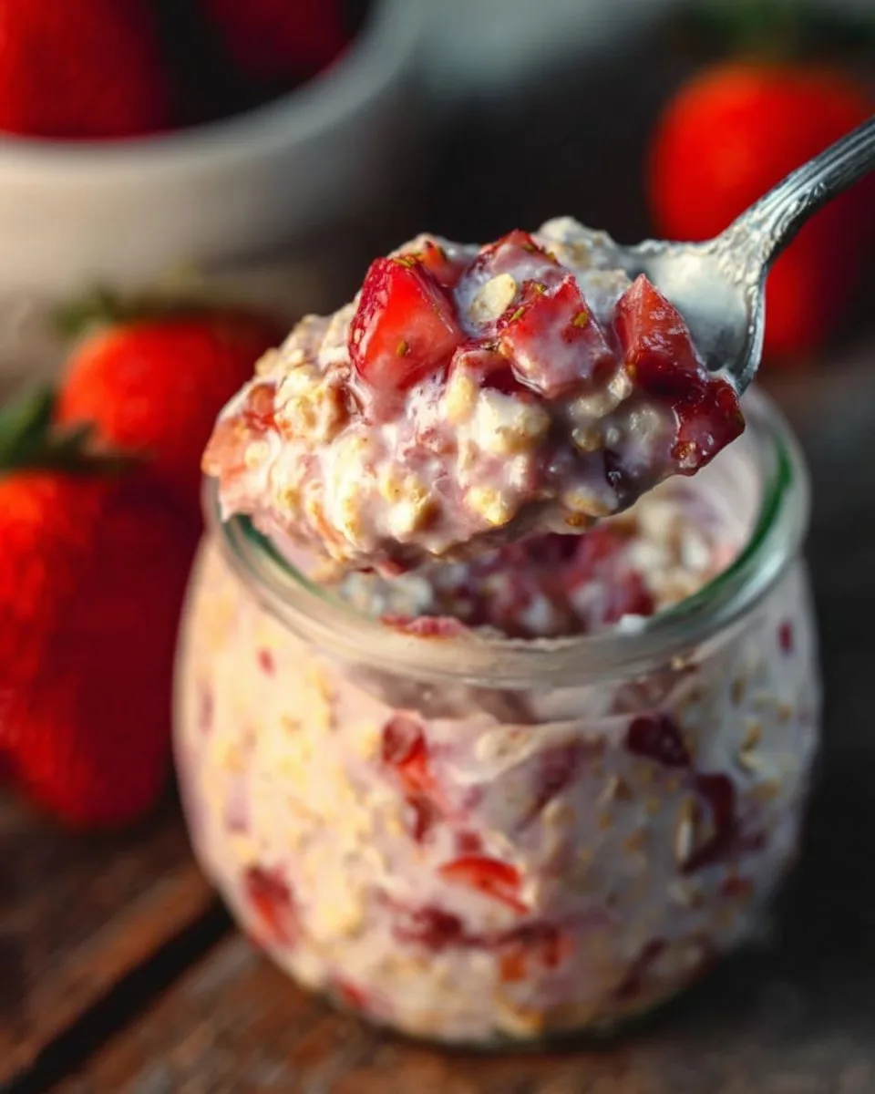 Strawberries and Cream Overnight Oats