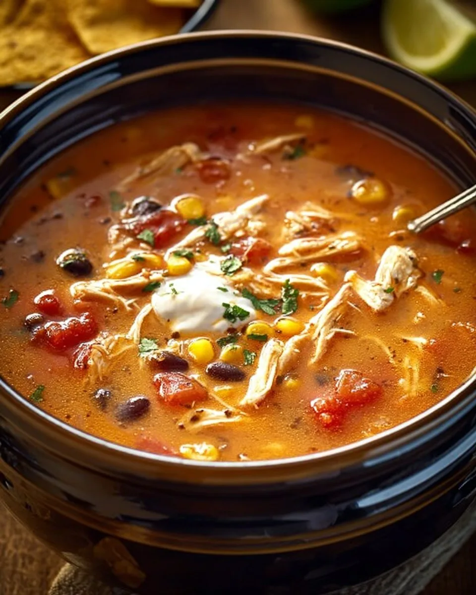 Crockpot Chicken Tortilla Soup