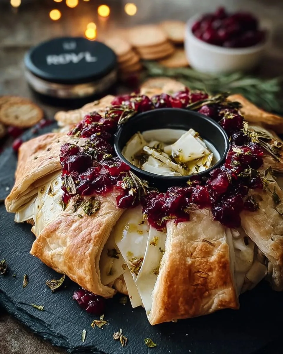 Cranberry Brie Crescent Wreath