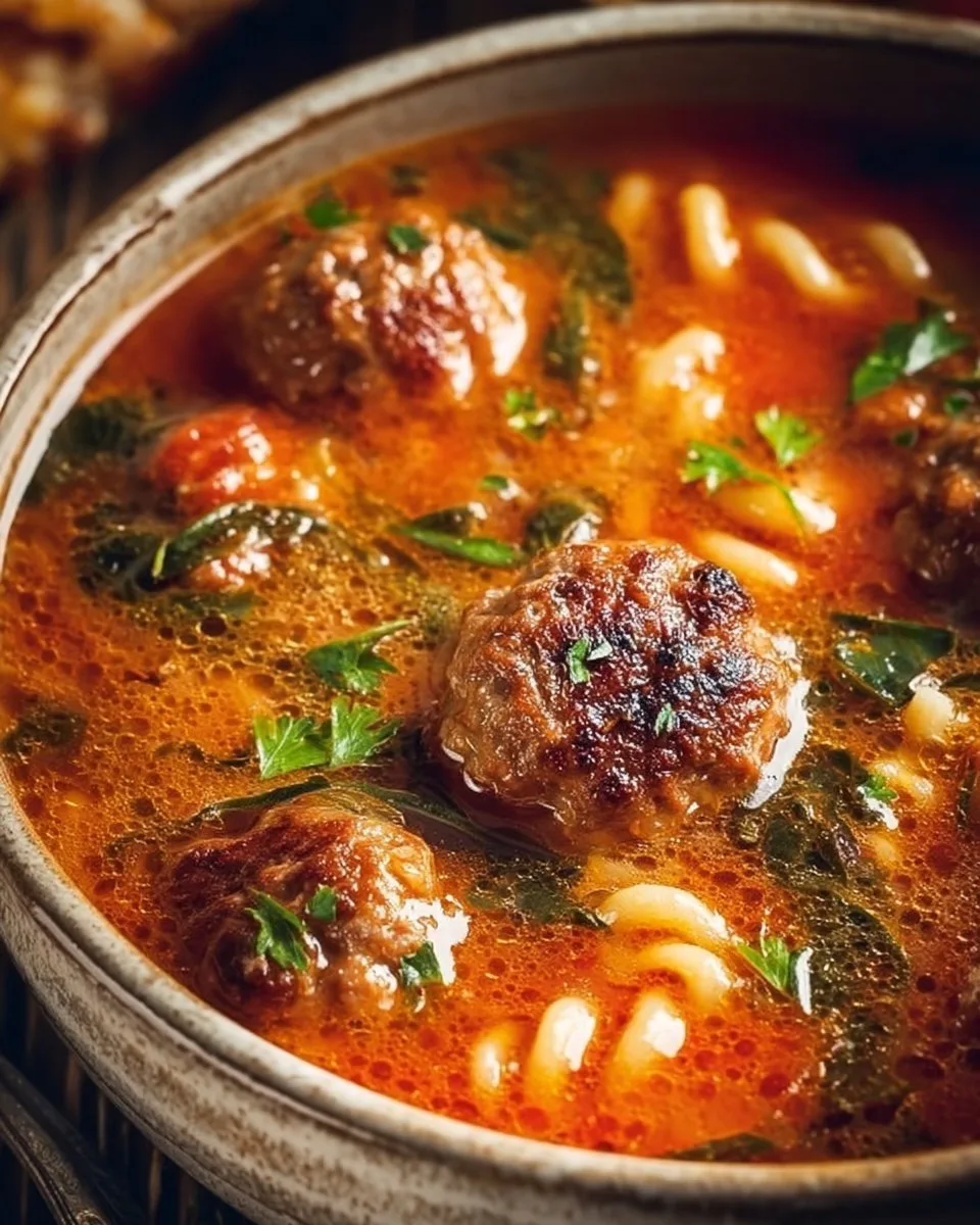 Savory Homemade Meatball Soup