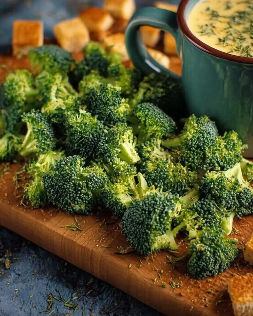 Bowl of creamy broccoli cheddar soup topped with cheddar cheese and fresh broccoli