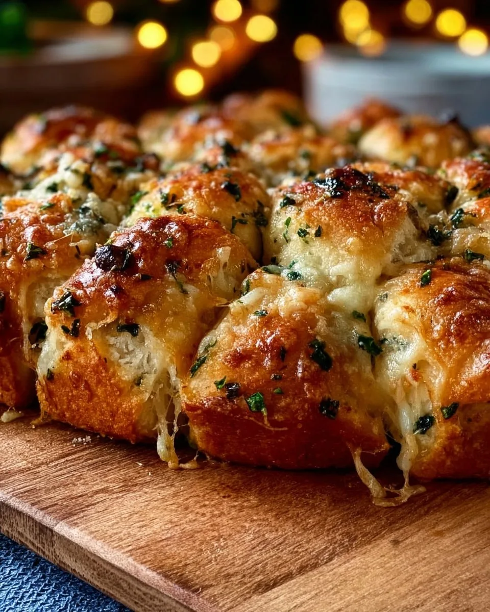 Cheesy Pull Apart Garlic-Butter Bread Christmas Tree