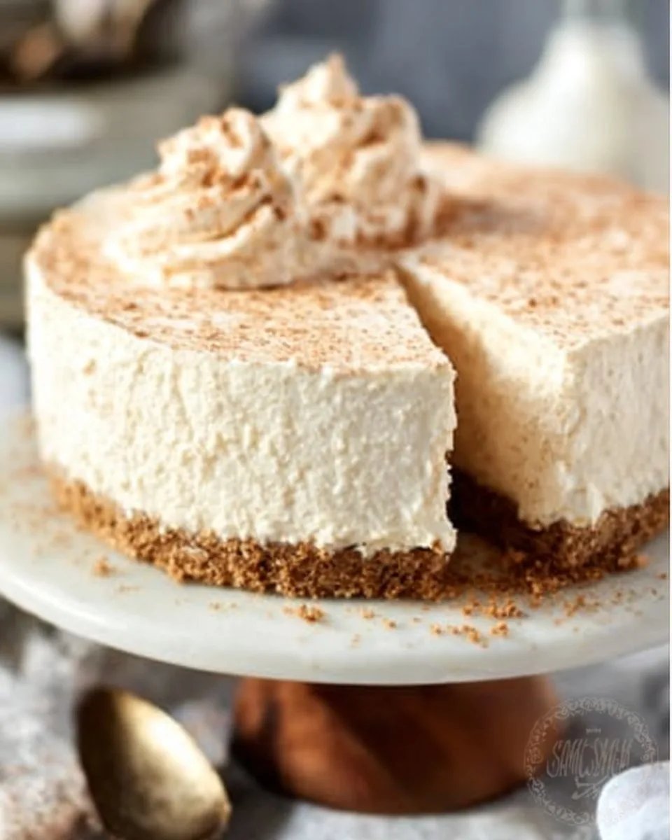 No-Bake Eggnog Cheesecake with Gingersnap Crust - Cheesecake It Is!