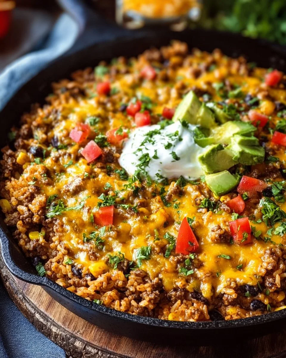 Cheesy Taco Rice Skillet