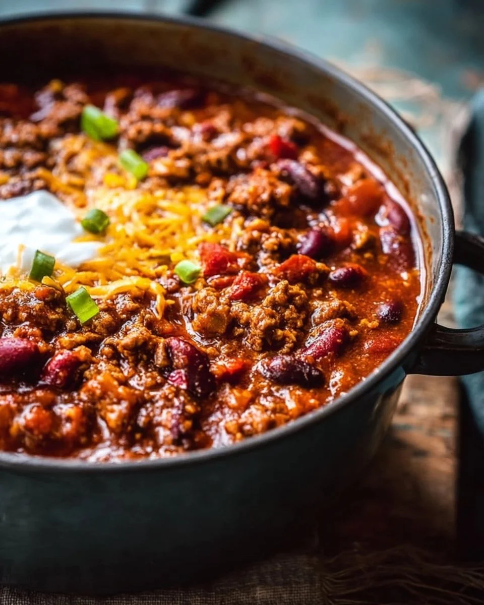 The Best Ever Chili Recipe, made with ground beef, beans and the perfect mix of chili spices. This homemade chi…
