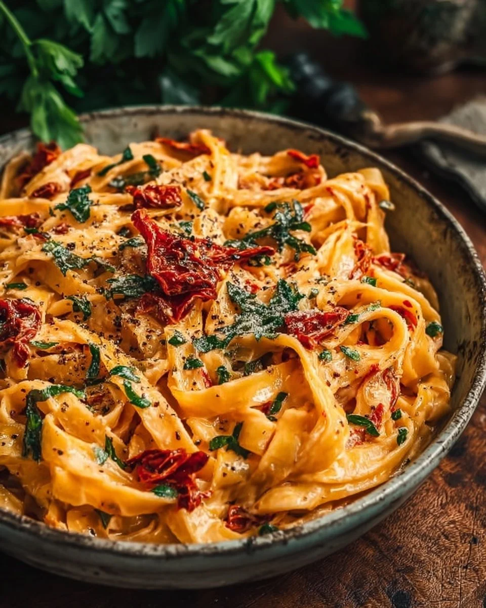 Vegan Creamy Sun Dried Tomato Pasta Recipe