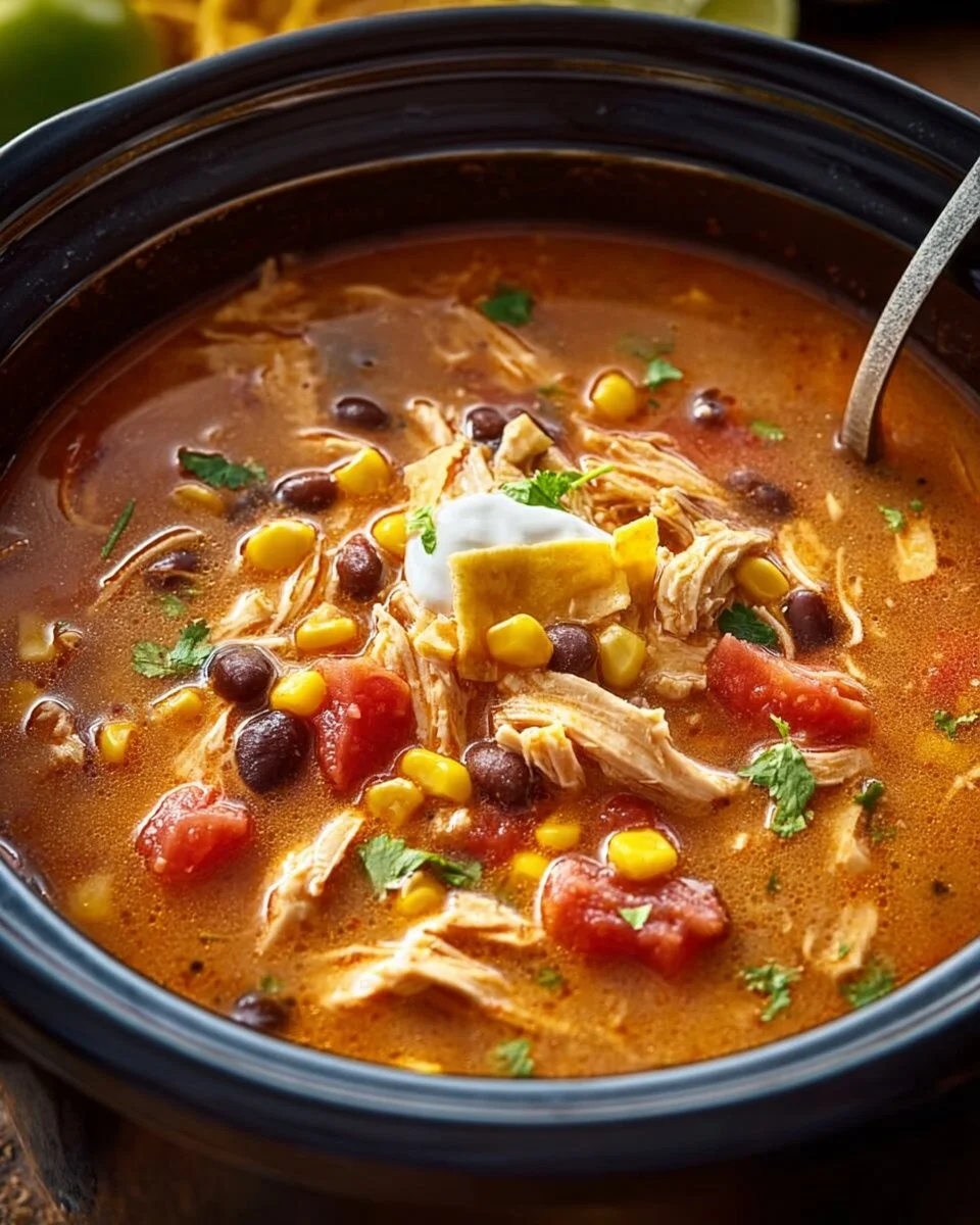 Crockpot Chicken Tortilla Soup