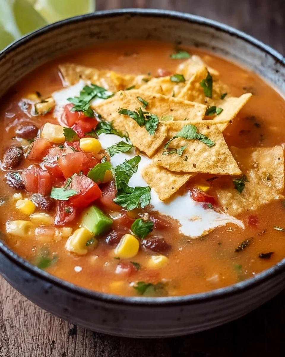 Crockpot Vegetarian Tortilla Soup for Cozy Weeknight Comfort