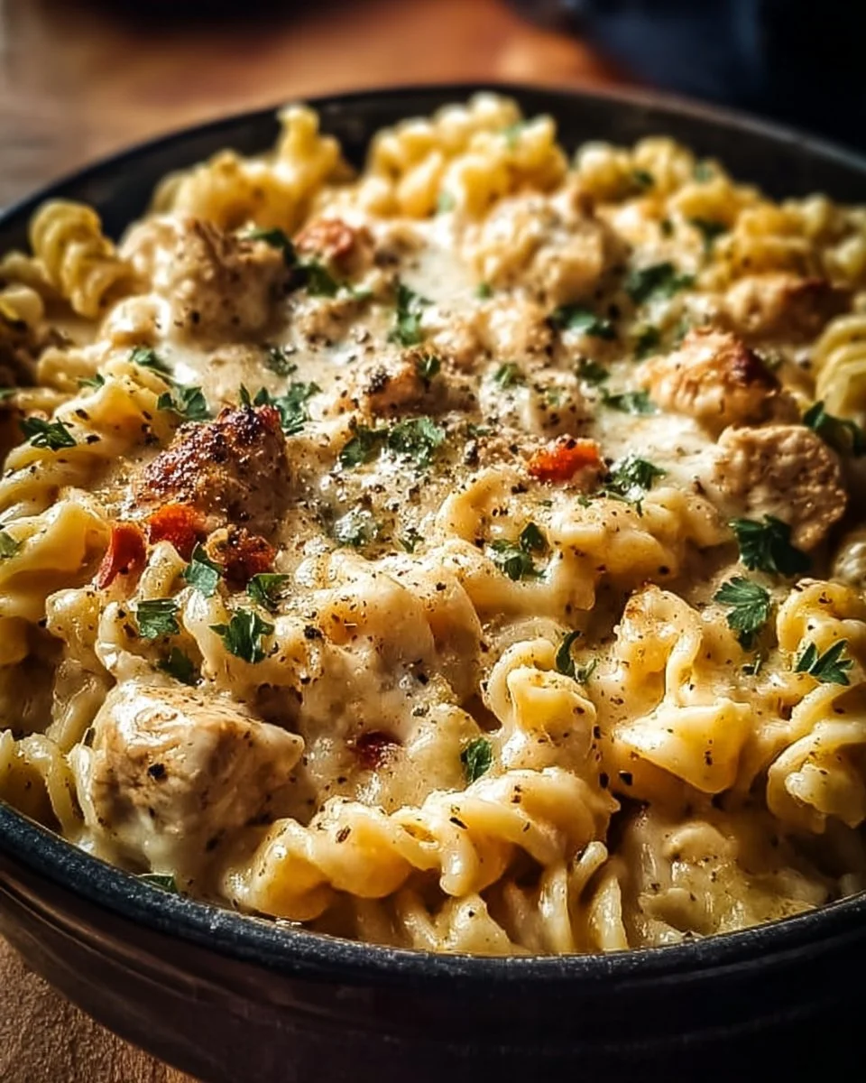 The Best Crockpot Garlic Parmesan Chicken Pasta Recipe