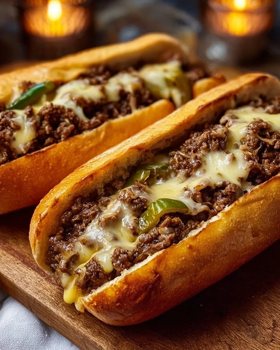 Ground Beef Philly Cheesesteaks