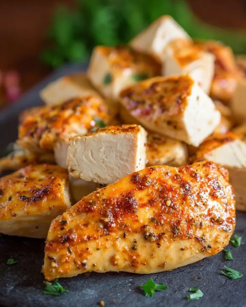 Juicy baked chicken breast cooked to perfection with herbs and spices