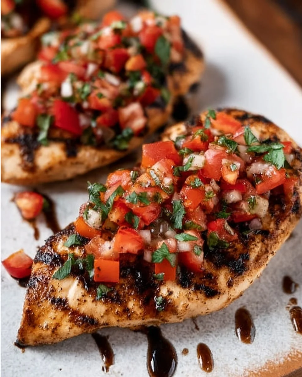 Bruschetta chicken (grilled or baked) is an easy summertime spin on a classic. Top chicken breast with…
