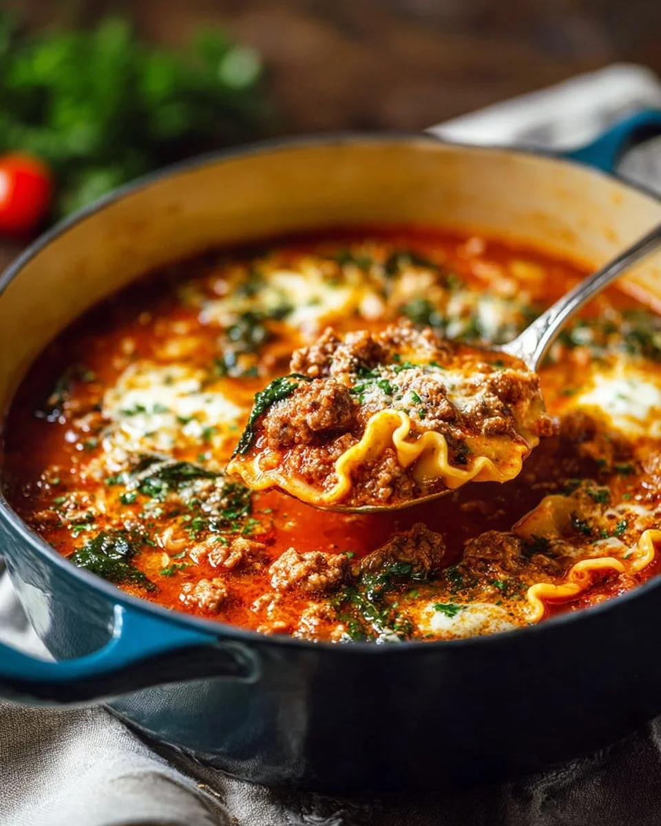 Sausage Dutch Oven Lasagna Soup
