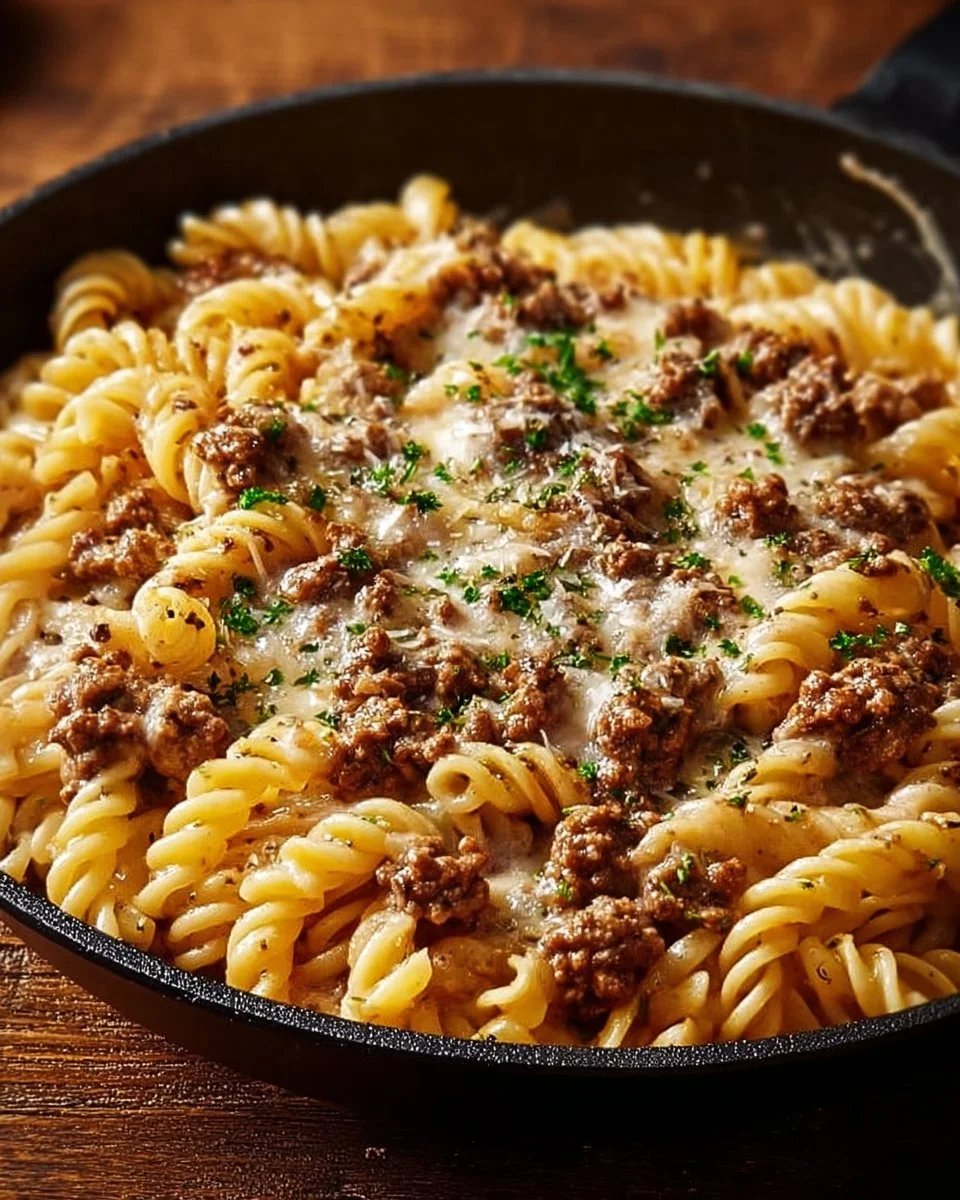 Stovetop Creamy Ground Beef Pasta