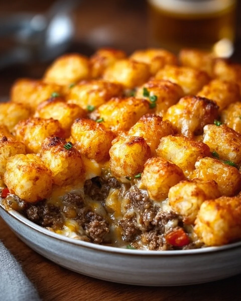 Tater Tot Casserole with Ground Beef