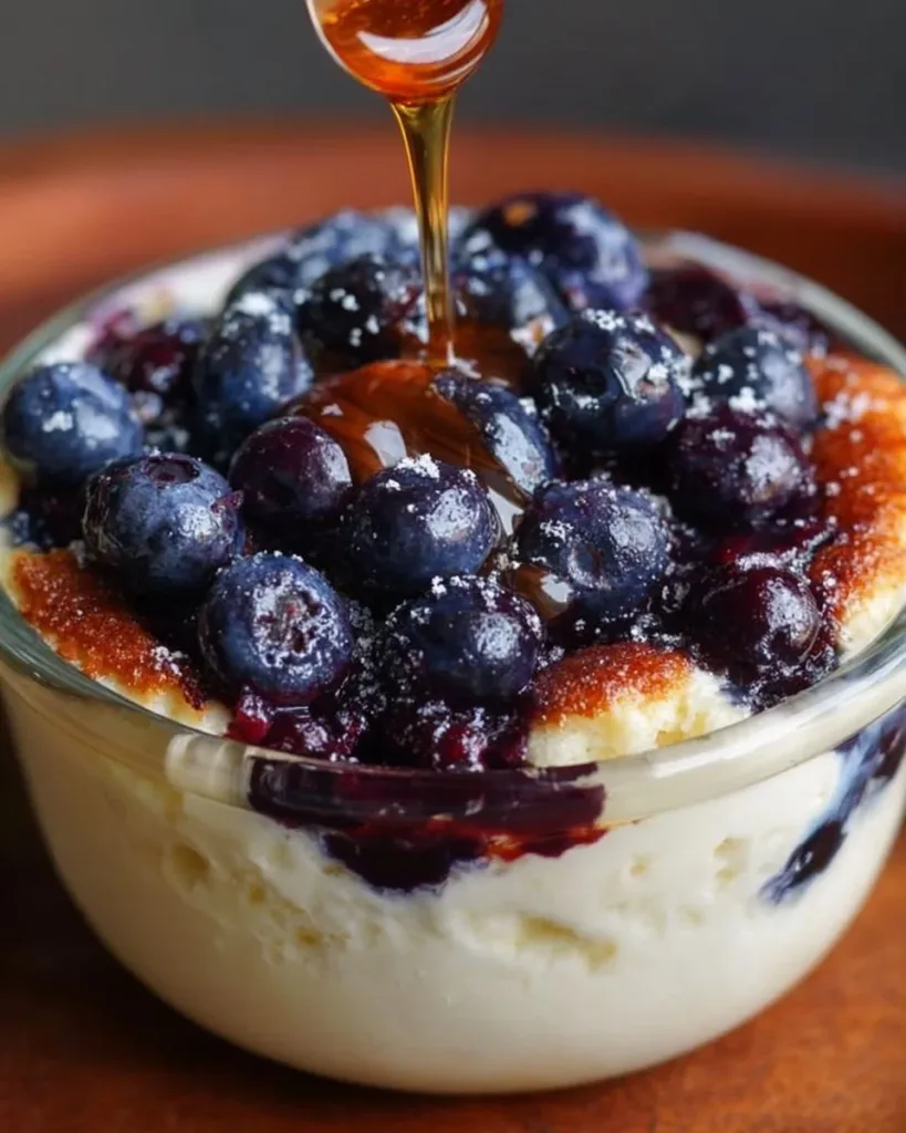 Delicious blueberry cottage cheese bowl topped with fresh berries